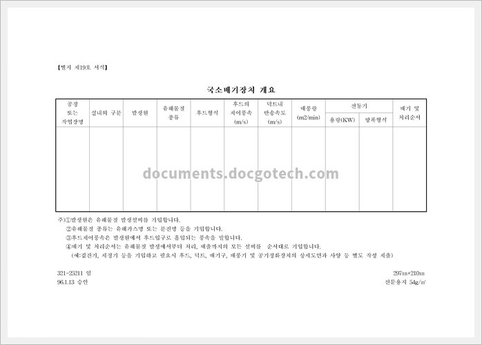 위험성평가 국소배기장치 개요